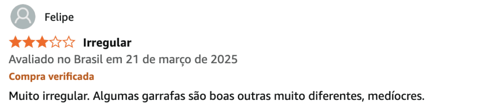 review negativo sobre vinhos